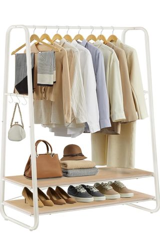 Porta abiti in metallo e legno