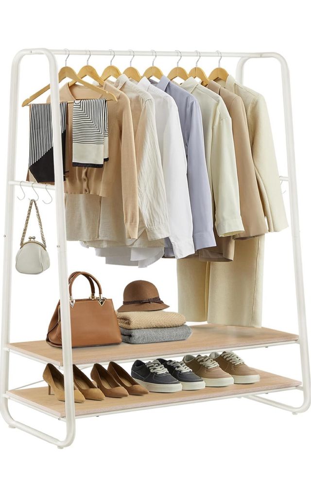 Porta abiti in metallo e legno