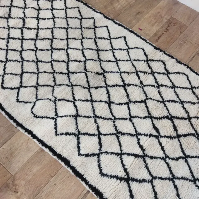 Tappeto Beige e Nero Tessuto