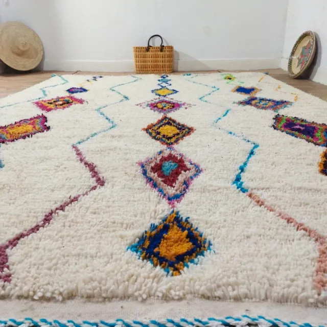 Alfombra de lana multicolor