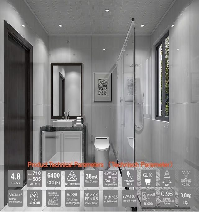 Confezione da 6 lampadine LED EACLL GU10 Bianco Freddo 4.8W