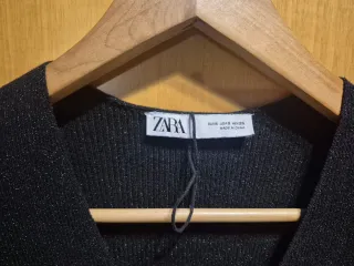 Vestido Zara Negro Brillante Talla M