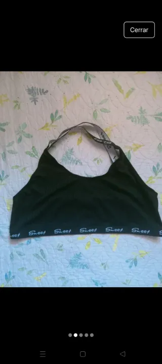 Top deportivo negro con logo Sweet Talla 3xl