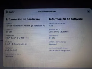 Portátil HP Pavilion g6-1070ss i5-480