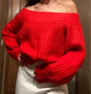 Jersey Divided Hombros Descubiertos Punto Grueso M