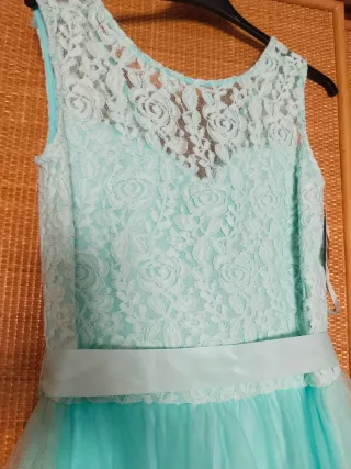 Vestido de fiesta azul turquesa