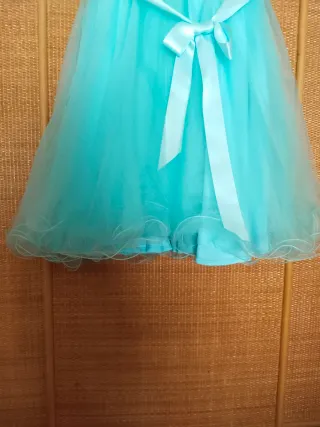 Vestido de fiesta azul turquesa