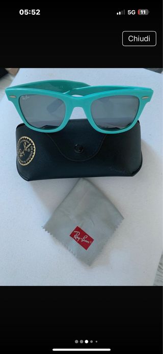 Occhiali Ray-Ban Wayfarer celesti specchiati