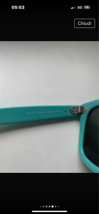 Occhiali Ray-Ban Wayfarer celesti specchiati