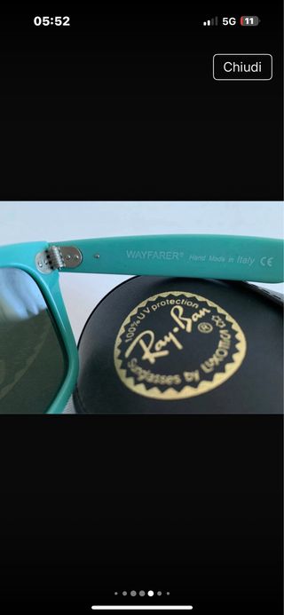 Occhiali Ray-Ban Wayfarer celesti specchiati