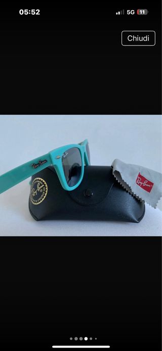 Occhiali Ray-Ban Wayfarer celesti specchiati