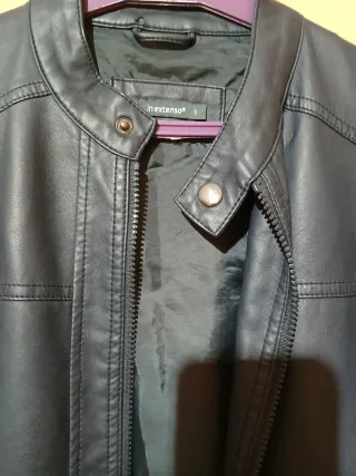 Cazadora Piel azul marino Caballero