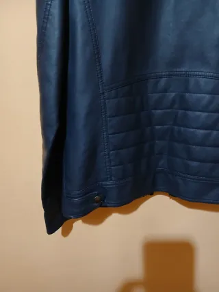 Cazadora Piel azul marino Caballero