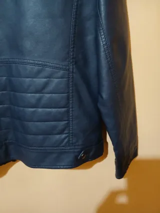 Cazadora Piel azul marino Caballero