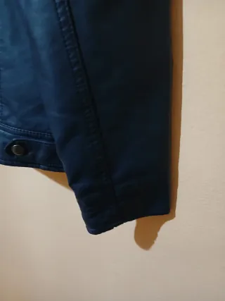 Cazadora Piel azul marino Caballero