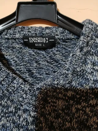 Jersey caballero azul y gris jaspeado