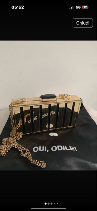 Borse Oui Odile clutch sera, eleganti, oro e nera