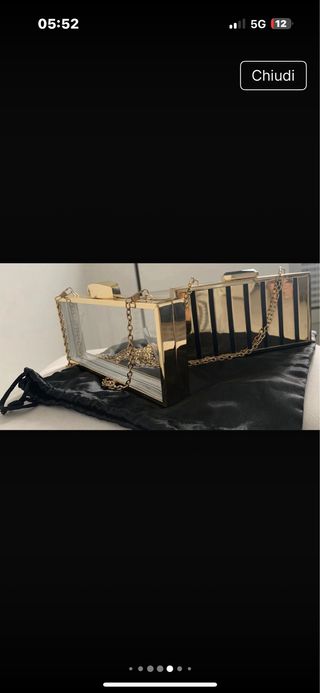 Borse Oui Odile clutch sera, eleganti, oro e nera