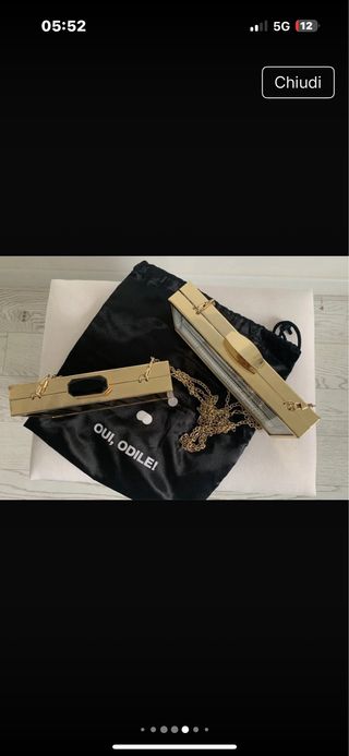 Borse Oui Odile clutch sera, eleganti, oro e nera