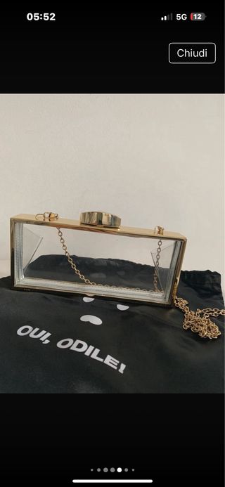 Borse Oui Odile clutch sera, eleganti, oro e nera