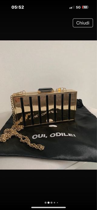 Borse Oui Odile clutch sera, eleganti, oro e nera