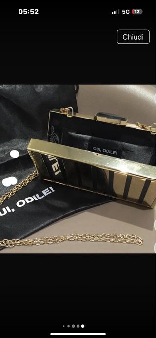Borse Oui Odile clutch sera, eleganti, oro e nera