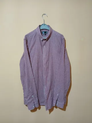 Camisa cuadros caballero roja y blanca