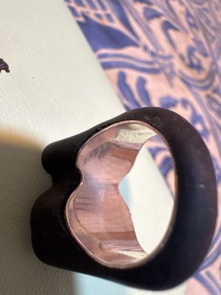 Anillo Tous Caucho Negro y Plata