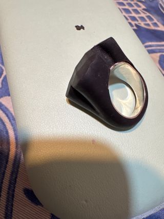 Anillo Tous Caucho Negro y Plata