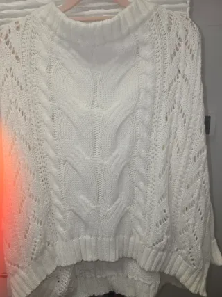 Jersey punto trenzado cuello barco