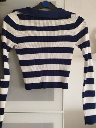 Conjunto Jersey Rayas y Falda Negra