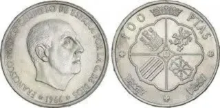 Moneda 100 ptas 1966 Francisco Franco