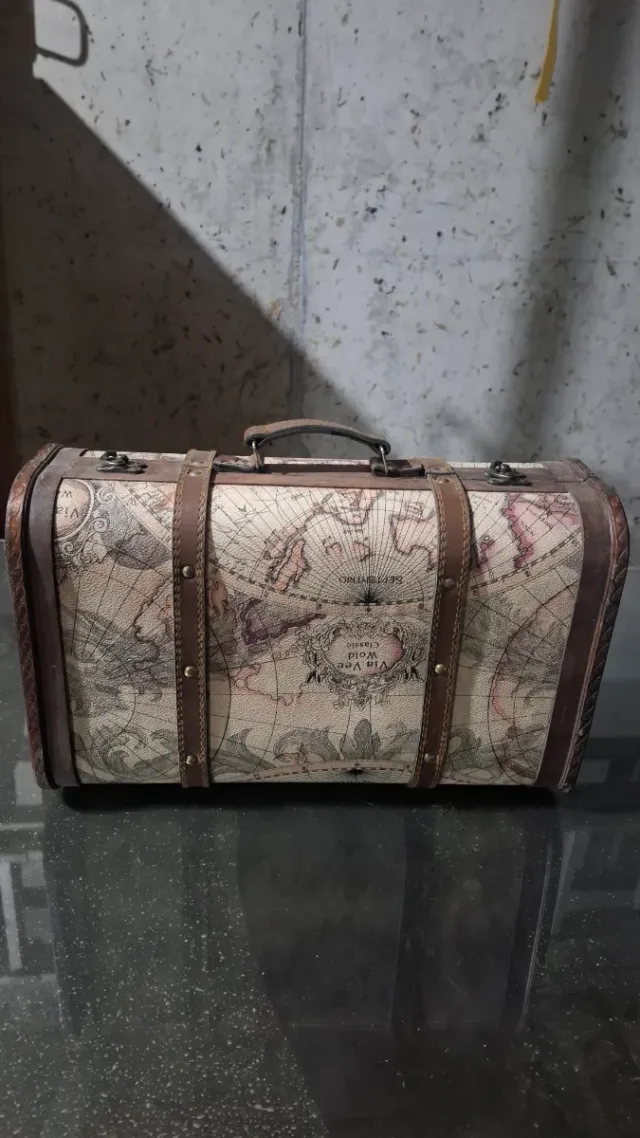 Caja Decorativa Estilo Vintage Mapa.