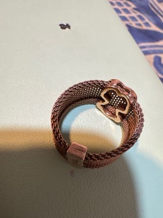 Anillo Tous Malla Oso Ajustable