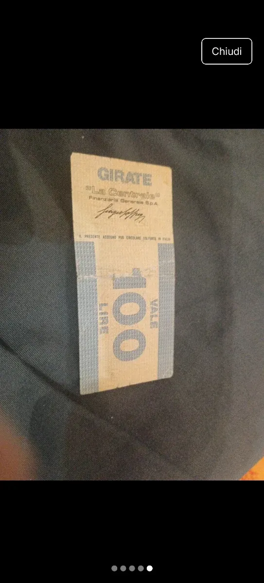 Mini assegno Banco Ambrosiano 1977