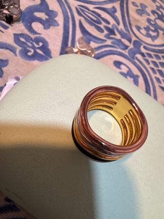 Anillo Bimba y Lola dorado y rosa