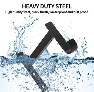 2 Soportes Estantería Pared Negro