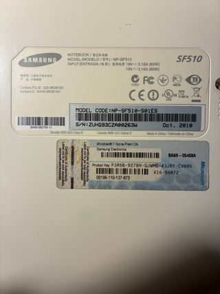 Portátil Samsung SF510