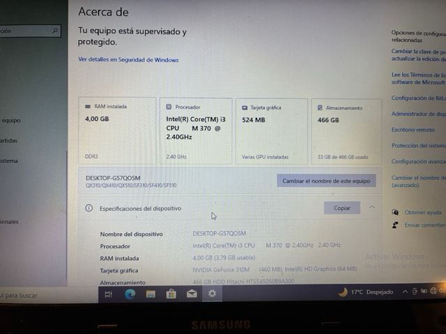 Portátil Samsung SF510