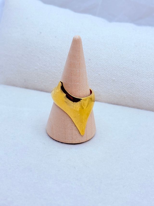 Anillo Acero Inoxidable 316L Dorado Ajustable