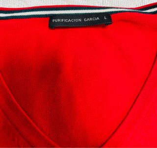 Jersey pico rojo hombre