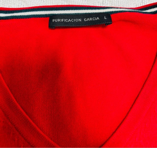 Jersey pico rojo hombre