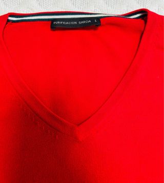 Jersey pico rojo hombre