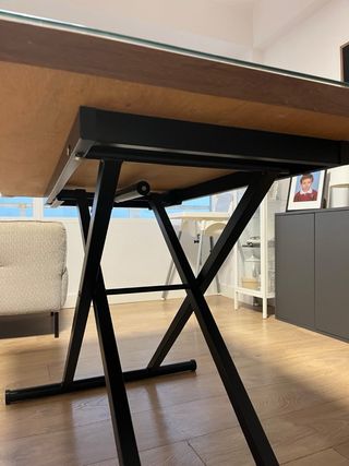 Mesa elevable cristal 120x75cm