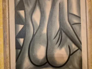 Cuadro abstracto figura femenina, pintada al óleo.