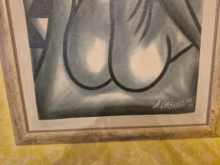 Cuadro abstracto figura femenina, pintada al óleo.