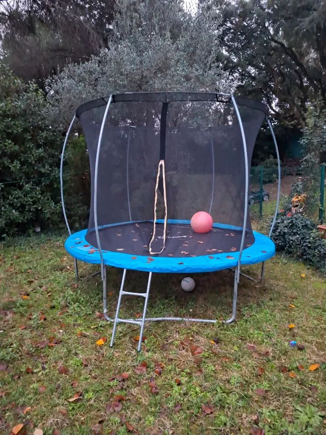 Cama elástica infantil con red de seguridad