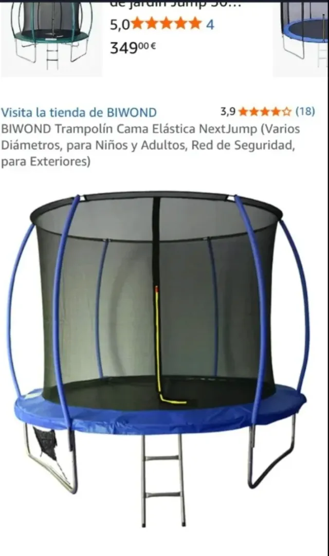 Cama elástica infantil con red de seguridad