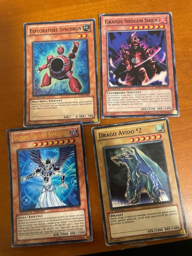 Set 4 Carte Yu-Gi-Oh! Italiane