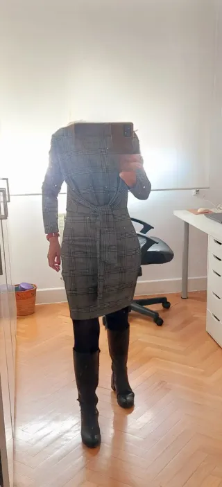 Vestido Mango Talla M Cuadros